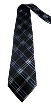 Michael Kors Men’s Tie Necktie Plaid Black Slate Blue Silver/Gray 100% S... - £7.10 GBP