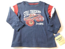 Osh Kosh B&#39;Gosh Youth Boys Monster truck Shirt Size 2T Toddler Navy Blue NWT NEW - £10.21 GBP