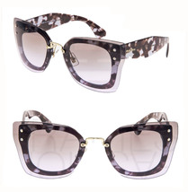 Miu Miu Reveal 04R Shield Square Oversized Sunglasses MU04RS Lilac Havana Brown - £213.66 GBP