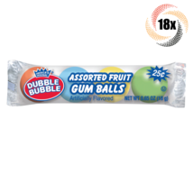 18x Packs Dubble Bubble Assorted Fruit Gum Balls | 4 Gumballs Each | .65oz - £10.41 GBP