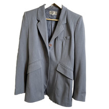 Vertigo Paris BLAZER- Gray Long Jacket Sz M Button Front Pockets Career Tapered - £13.58 GBP