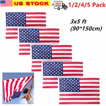 1/2/4/5 Pack 3&#39;x5&#39;FT USA US U.S. American Flag Polyester Stars - Fast Sh... - £6.28 GBP+