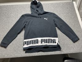 Puma Black White Logo Hoodie Hooded Sweatshirt Men's Size Activewear Lar... - $11.88