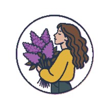 A girl holds a lilac in her hands - Cross Stitch Pattern PDF - Instant D... - $5.00