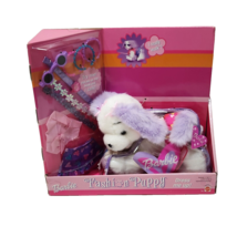 2002 Barbie Fashion Puppy Dog White + Purple Plush Animal Mattel 29861 New Box - $99.75