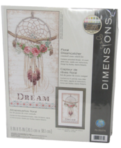 Dimensions Counted Cross Stitch Kit Floral Dreamcatcher 8&quot;X15&quot; New - $19.78