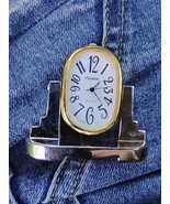 Vintage &quot;Platinum&quot; Brand Gold/Silver Toned  Mini Clock - Quartz - Preowned - $35.99