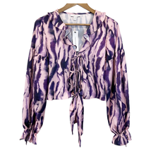 NEW Topshop Womens 4 Love At First Scroll Blouse Tie Dye Purple Pink Bohemian  - £19.27 GBP