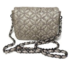NWT INGE CHRISTOPHER Grey Leather Snake Print Small Chain Handbag - $69.99