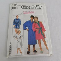 Simplicity 9319 Adult Teen Boy Kimono Robe Two Lengths Pattern Size XSM-... - $5.95