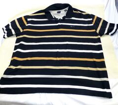 90s Karl Kani Gold Black Stripes Short Sleeve Polo Shirt Men 4X Vintage ... - $23.75