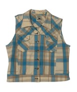 Coyote Moon Plaid Button Vest Blue Sleeveless Women Size Large - €12,14 EUR
