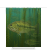 Largemouth Bass  – Underwater Freshwater Shower Curtain – Lake Fish - $45.00