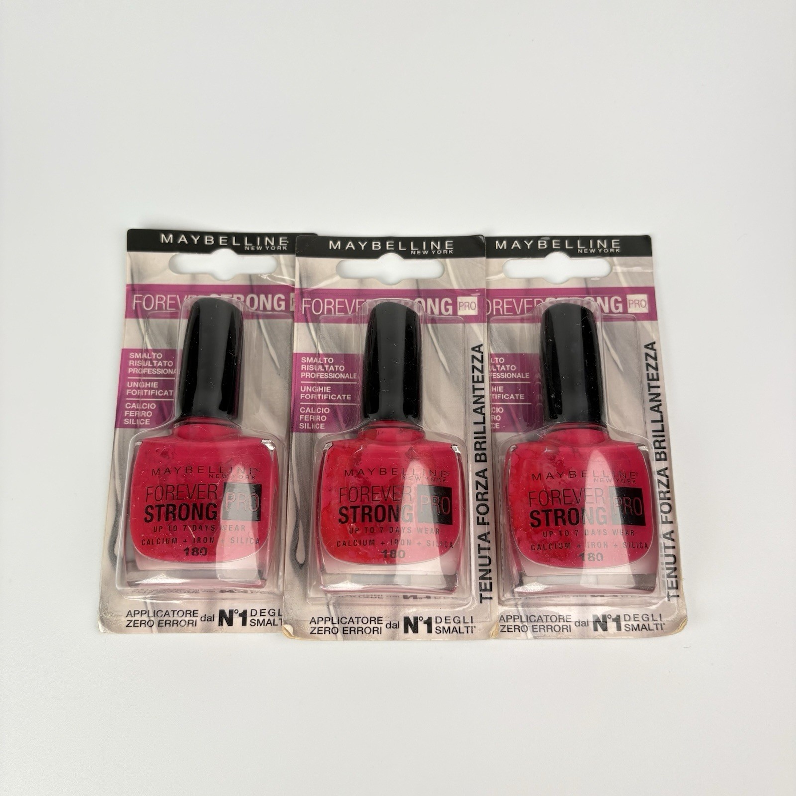 Maybelline Set of 3x Forever Strong PRO Nail Lacquer 180  10 ml - $17.81