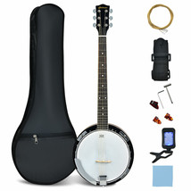 39 Inch 6-String Banjo, Open Back Banjo Guitar Ukulele W/ Remo Head, Truss Rod - £163.82 GBP