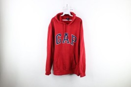 Vintage Gap Mens Size 2XL XXL Spell Out Block Letter Hoodie Sweatshirt Red - $59.35