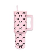 Black Pink Mini Coquette Bows Printed Stainless Steel Tumbler 38 oz with... - £29.51 GBP