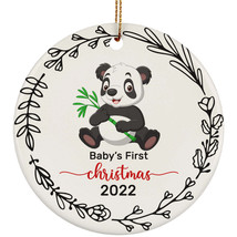 Cute Panda Baby Bear First Christmas Ornament Tree Decoration 2022 Keepsake Gift - £11.70 GBP
