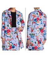 T Tahari Women&#39;s Floral Print Scuba Knit Long Blazer, Size XL, Blue Mult... - $717.79 MXN