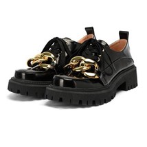 Vintage Punk Leather Platform Thick Heels Pumps Women Shoes  Lace Up Rome Shoes  - £83.22 GBP
