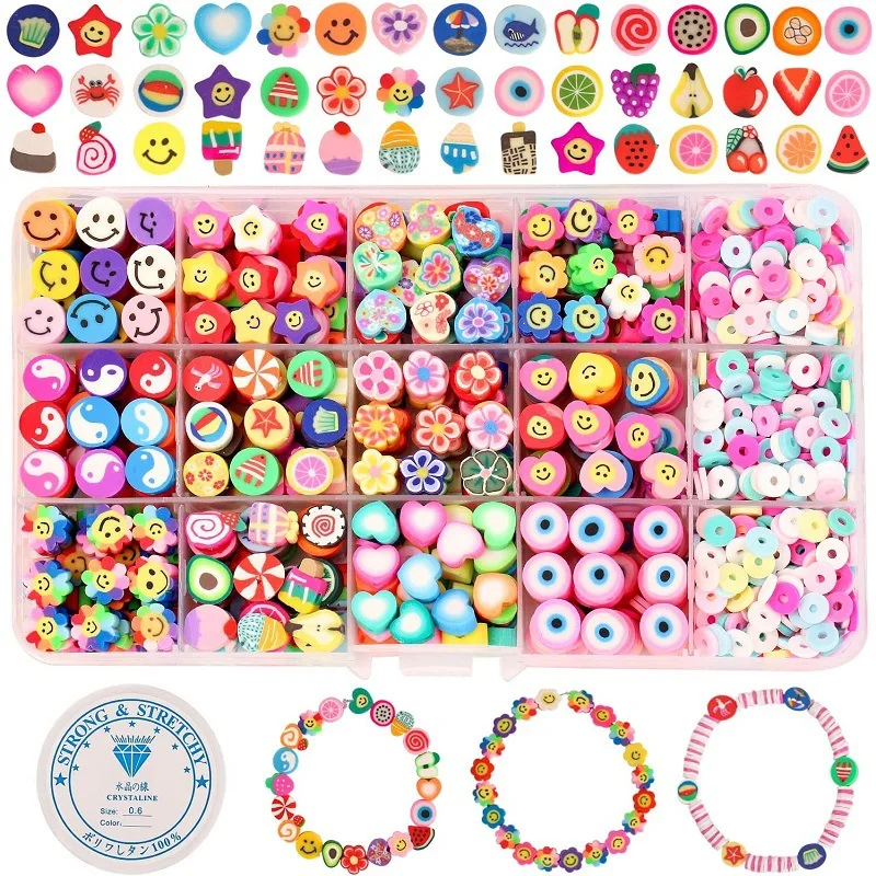 Boxed Beads Kits Polymer Clay Acrylic Letter Seed Beads Jewelry Making Kit Set - £10.85 GBP+