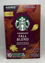 Starbucks FALL BLEND 10 Ct. Keurig K-Cup Pods Coffee Medium Roast  exp 5... - $7.92