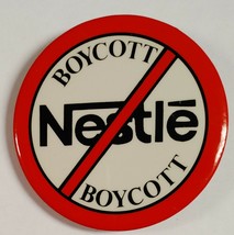 Vtg 1970s 1980s Boycott Nestle Pin Button Baby Formula Hippie Punk - £7.98 GBP