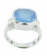 Jaipur 925 Sterling Silver Captivating Natural Blue Ring, Chalcedony Blu... - £11.84 GBP