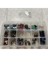 Jewelry Crafting Beads Glass, Stone, Metal With Case - $18.00 CAD