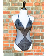 Victoria&#39;s Secret Lingerie Teddy One Piece Bodysuit Black Sheer Lace Ver... - €25,01 EUR