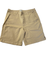 LL Bean Womens Sz 16 Favorite Fit Beige Chino Shorts Flat Front Walking ... - $24.88