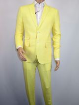 Men Premium 100% Linen Cocktail Suit by INSERCH Breathable and cool SU880 Yellow image 3