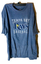 Majestic Athletic Men&#39;s Tampa Bay Rays Short-Sleeve T-Shirt LARGE NAVY - £14.23 GBP