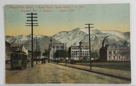 Ogden Utah Twenty Fifth St Reed Hotel Opera House City Hall c1907 Postcard S15 - £5.46 GBP