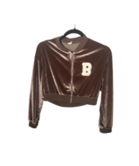 SHEIN Kids Velour Crushed Velvet Cropped Jacket Monogram B Embroidered S... - $285.59 MXN