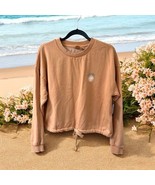 NWT Roxy Feeling salty Pullover crewneck Sweatshirt Size Large Peach Beach - €38,13 EUR