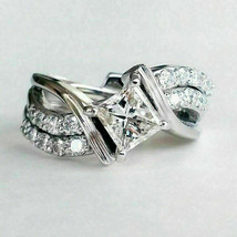 2Ct Princess Cut Diamond Beautiful Engagement Bypass Ring 14K White Gold Finish - £102.40 GBP