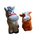 Fisher Price Little People Gray Spotted Horse &amp; Brown Cow Animal Figure - £7.90 GBP