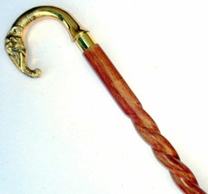 Brass Vintage Victorian Style Walking Stick Jute Rope Handle Wooden Cane Design - £39.88 GBP