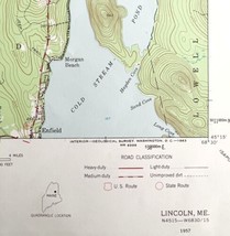 Map Lincoln Maine 1957 Topographic Geo Survey 1:62500 22 x 18&quot; TOPO3 - £35.29 GBP
