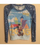 Disney Parks Mickey Mouse 2015 Castle Long Sleeve Raglan Shirt Ladies Small - $11.76