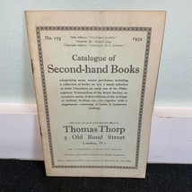 Thomas Thorp Book Shop Catalog Vintage 1934 London England Dealer - $19.79