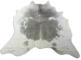 Speckled Grey and White Cowhide Rug: 6.5&#39; X 6.5&#39; Grey/White Cow Hide Rug... - $246.51