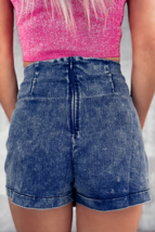 Sail Blue High Waist USA Flag Inspire Bow Patched Twisted Denim Skort - $378.40 MXN