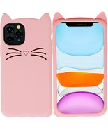 Cute iPhone 11 Case Cat, 3D Cartoon Kitty Meow Pink Whisker Cat Case for Girls T - $12.86