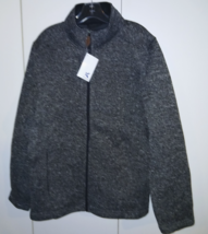 KNOSS MEN'S CARBON HEATHER BONDED SWEATER FLEECE JACKET-L-NWT-$38-WARM - $28.00