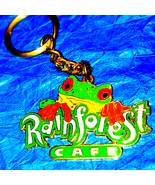 Cute little vintage frog from the rainforest Cafe on silver keychain - $46.13 CAD