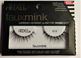 Ardell Faux Mink False Eyelashes, # 814 BLACK Fauxmink Eye Lash, Invisiband - £3.90 GBP