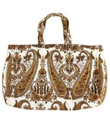 Murval Paisley Canvas Tote Bag Fall Colors Brown Orange White 12&quot; x 20&quot; - $325.57 MXN