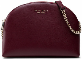 NWB Kate Spade Spencer Burgundy Leather Double Zip Dome Crossbody K4562 Dust Y - £76.90 GBP